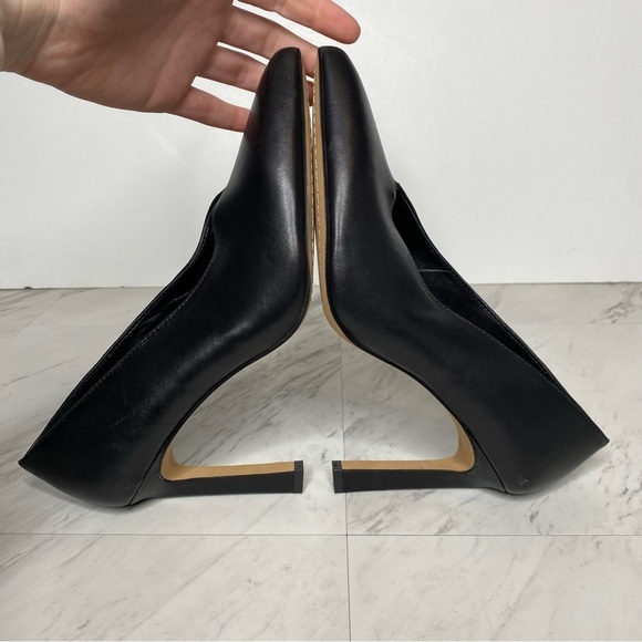 Vince Camuto Setenda Black Leather Pointed Toe Pump 9 1/2 - Picture 7 of 16